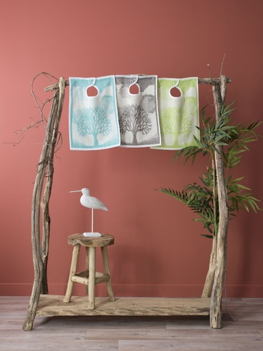 [4481] Bavoir à pression en coton éponge avec motif Arbre 35x45cm, lot de 12