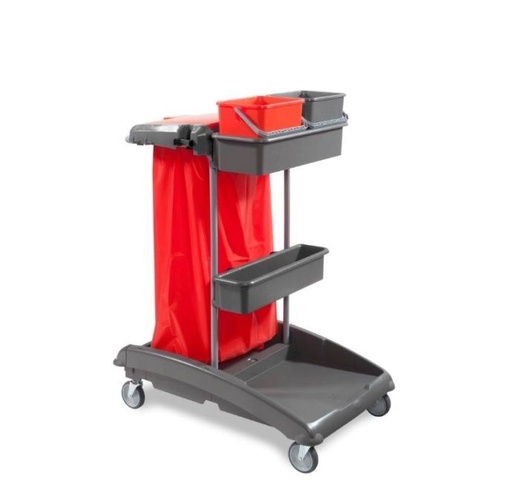 [4505] Chariot de ménage à roulettes avec structure en résine incassable