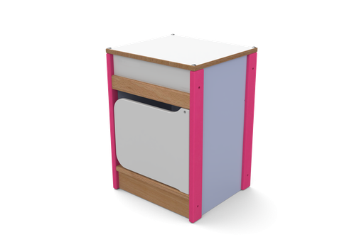 Meuble de rangement d'imitation en bois de hêtre pour crèche