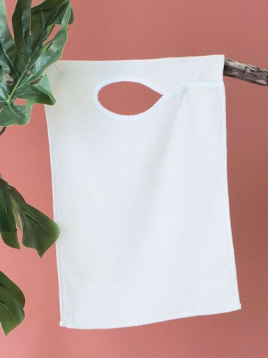 [4743] Bavoir uni ineffilochable en coton bio avec pressions 35x50cm, lot de 12