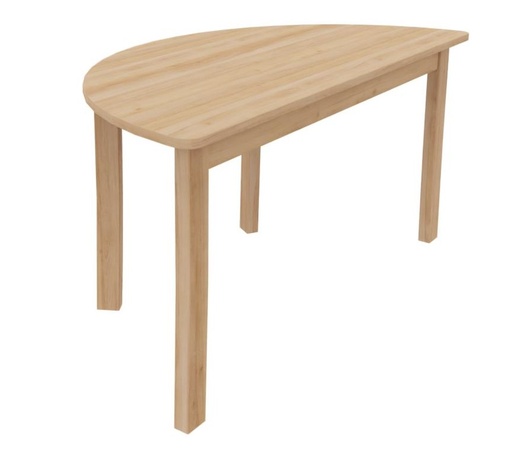 Table petite enfance et maternelle K'Briol demi-ronde vernie naturelle, tailles 0 à 4