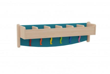 Lisse murale avec 6 casiers K'Briol en hêtre massif, vernis naturel ou coloré