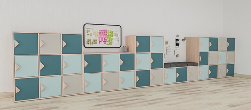 Meuble vestiaire 12 cases K'Briol pour crèche et maternelle