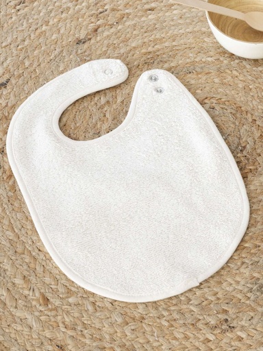 [5182] Bavoir naissance en coton bio avec pression, lot de 10