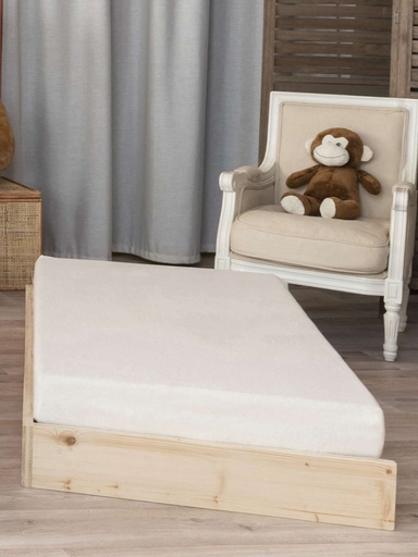 Drap housse éponge bio stretch, lot de 2