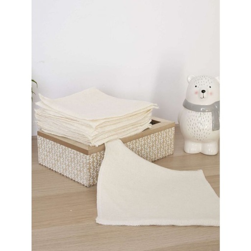 [5226] Carré coton bio 15x15cm, lot de 25