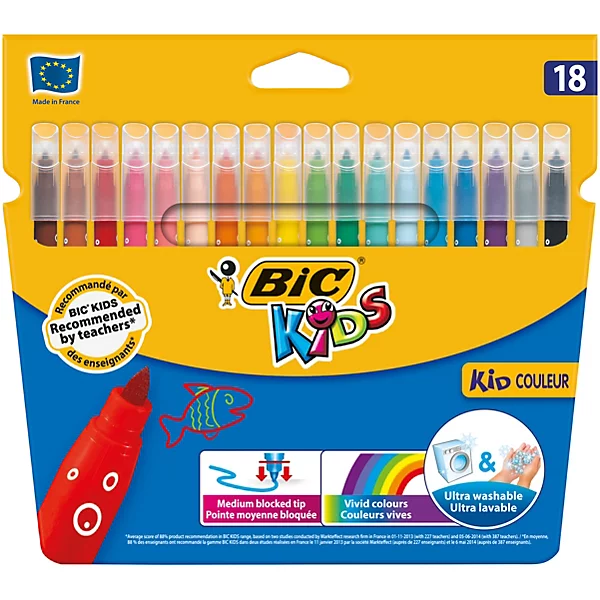 [5467] Feutres de coloriage ultra lavables - Étui de 12