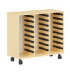 [5830] Meuble de rangement sur roulettes avec bacs plastiques