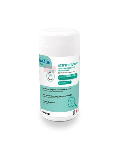 [5926] Lingettes nettoyantes désinfectantes pour surfaces alimentaires - 120 unités