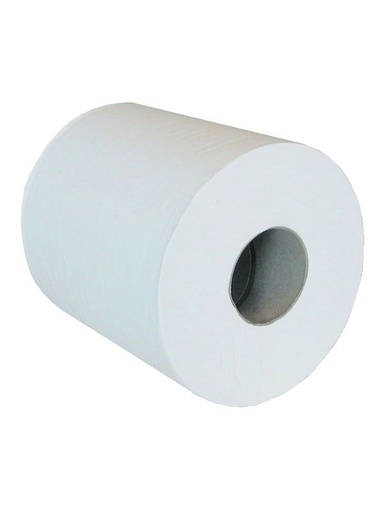 [6911] Bobine essuyage ouate blanche 450 formats 2 plis avec dévidage central