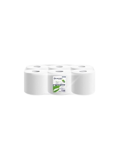 [6923] Bobine essuyage blanc recyclé à dévidage central, 450 formats, 2 plis