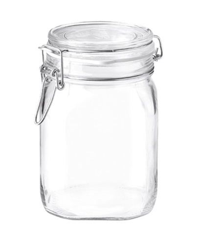 [7026_LOT] Bocal hermétique en verre 1L avec couvercle clips, lot de 4