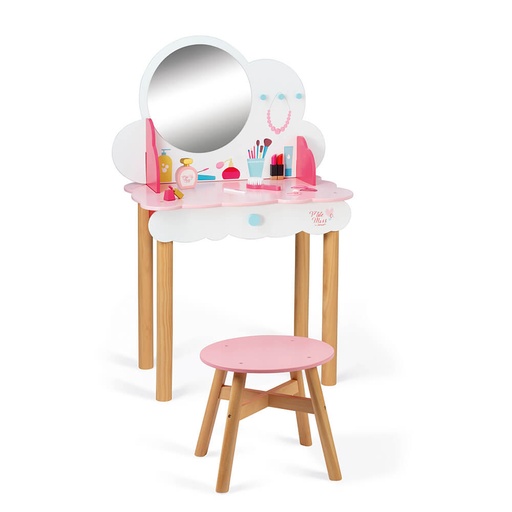 [8919] Coiffeuse d'imitation en bois avec accessoires pour enfants
