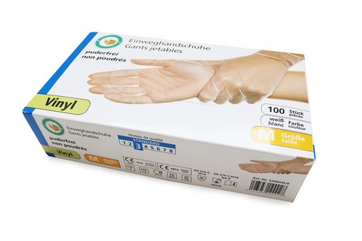 Gants vinyle jetables non poudrés - Taille S à L