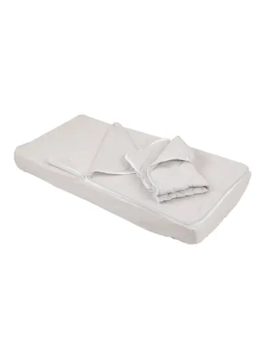 Drap housse 3 en 1 avec soufflet d'aisance et couverture piquée, 100% coton