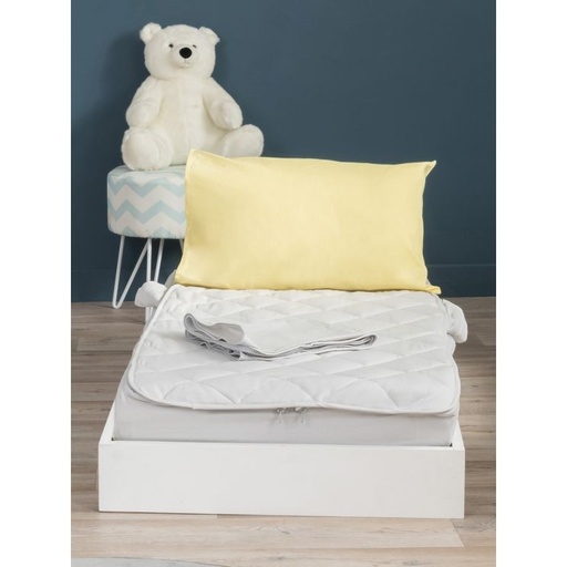 Drap housse avec soufflet d'aisance et couverture piquée pour lit 120x60cm, 100% coton