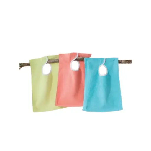 Bavoir en velours à pressions, lot de 6, 30x40cm