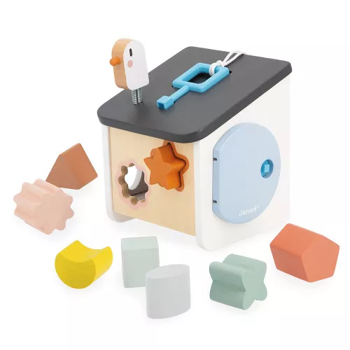 [9395] Boîte à formes en bois pour bébés avec 8 pièces à encastrer