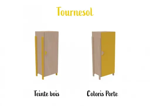 Armoire K'Briol à 1 porte h130 verni naturel ou coloré
