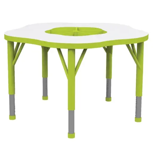 Table d'activité FLEUR à hauteur ajustable pour crèche et maternelle, T1 à T3