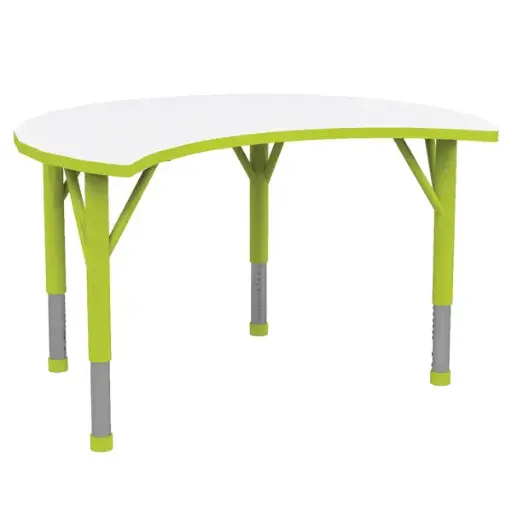 [S2206] Table demi-lune à hauteur ajustable pour crèche et maternelle, T1 à T3